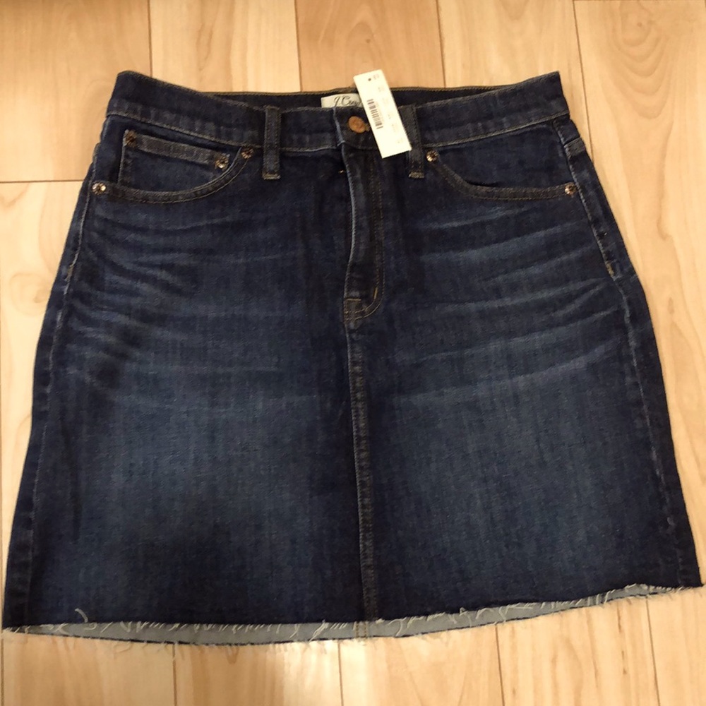 NWT J.Crew denim skirt with raw hem